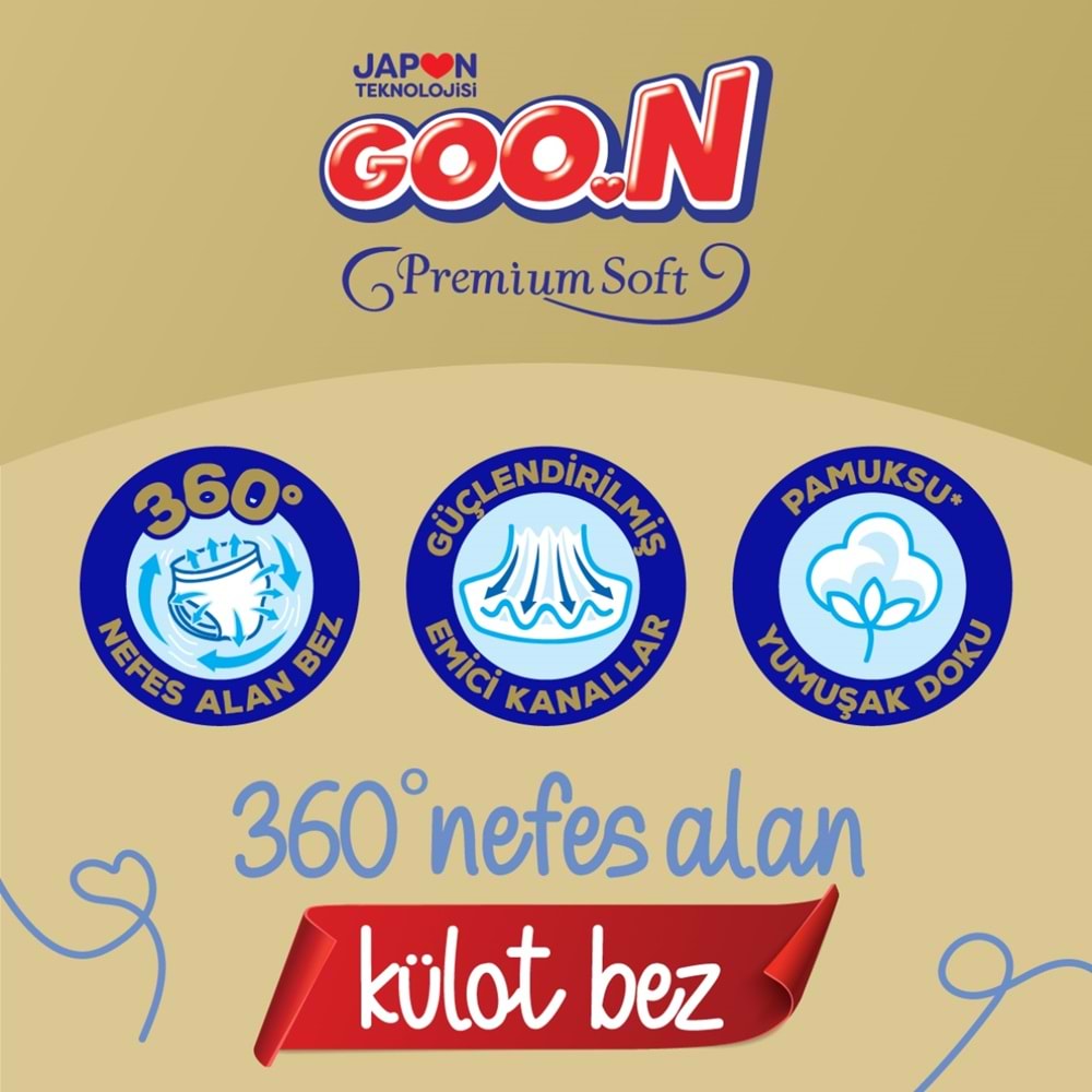 Goon Premium Soft Külot Bebek Bezi Beden:7 (18-30Kg) XX Large 42 Adet Süper Ekonomik Pk