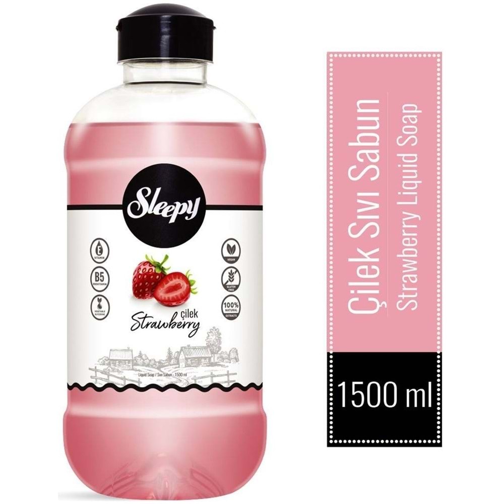 Sleepy Sıvı Sabun 1500ML Strawberry/Çilek (6 Lı Set)