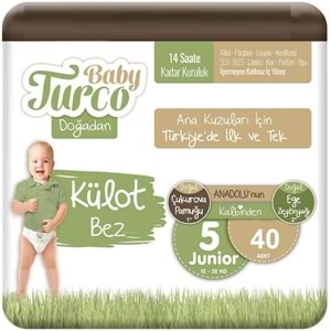 Baby Turco Külot Bebek Bezi Doğadan Beden:5 (12-25KG) Junior 240 Adet Süper Ekonomik Mega Pk