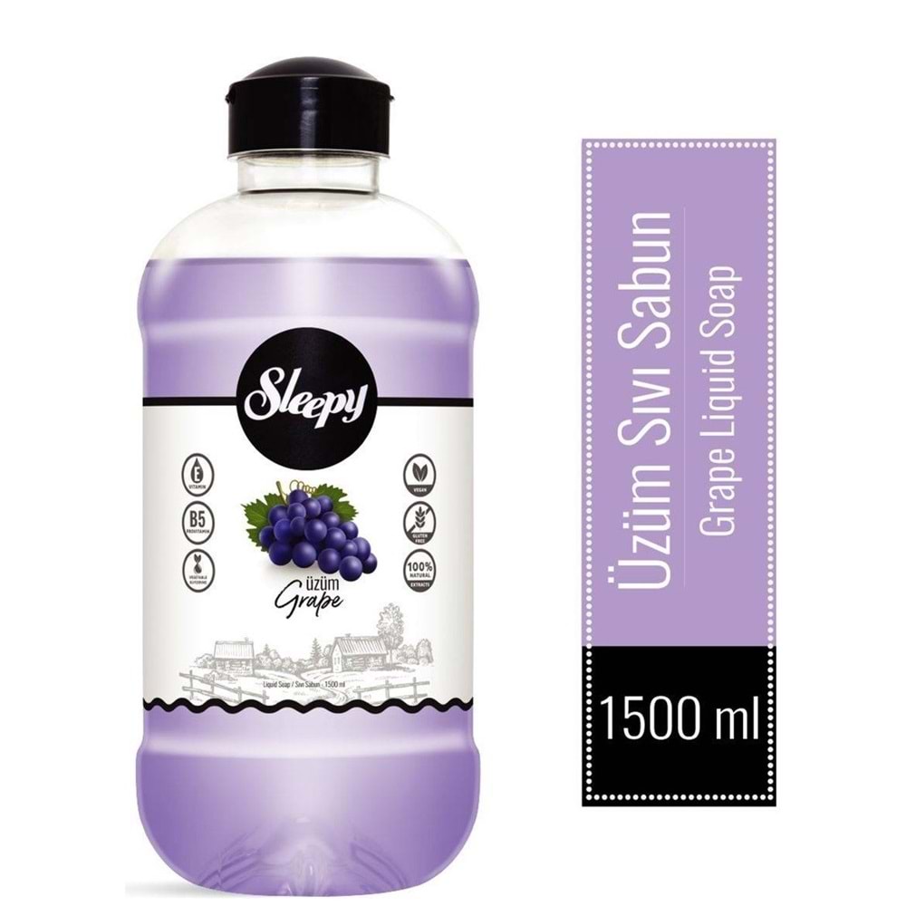 Sleepy Sıvı Sabun 1500ML Grape/Üzüm (24 Lü Set)