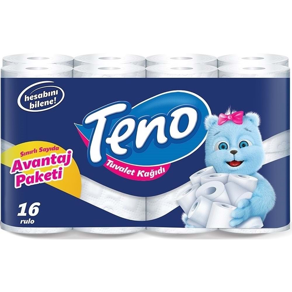 Teno Ultra Tuvalet Kağıdı Çift Katlı 16 Lı Paket (Avantaj Pk Serisi)