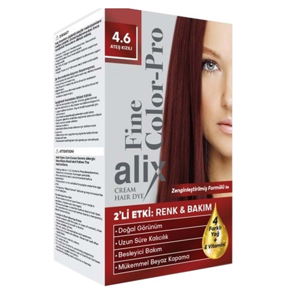 Alix 50ML Kit Saç Boyası 4.6 Ateş Kızılı