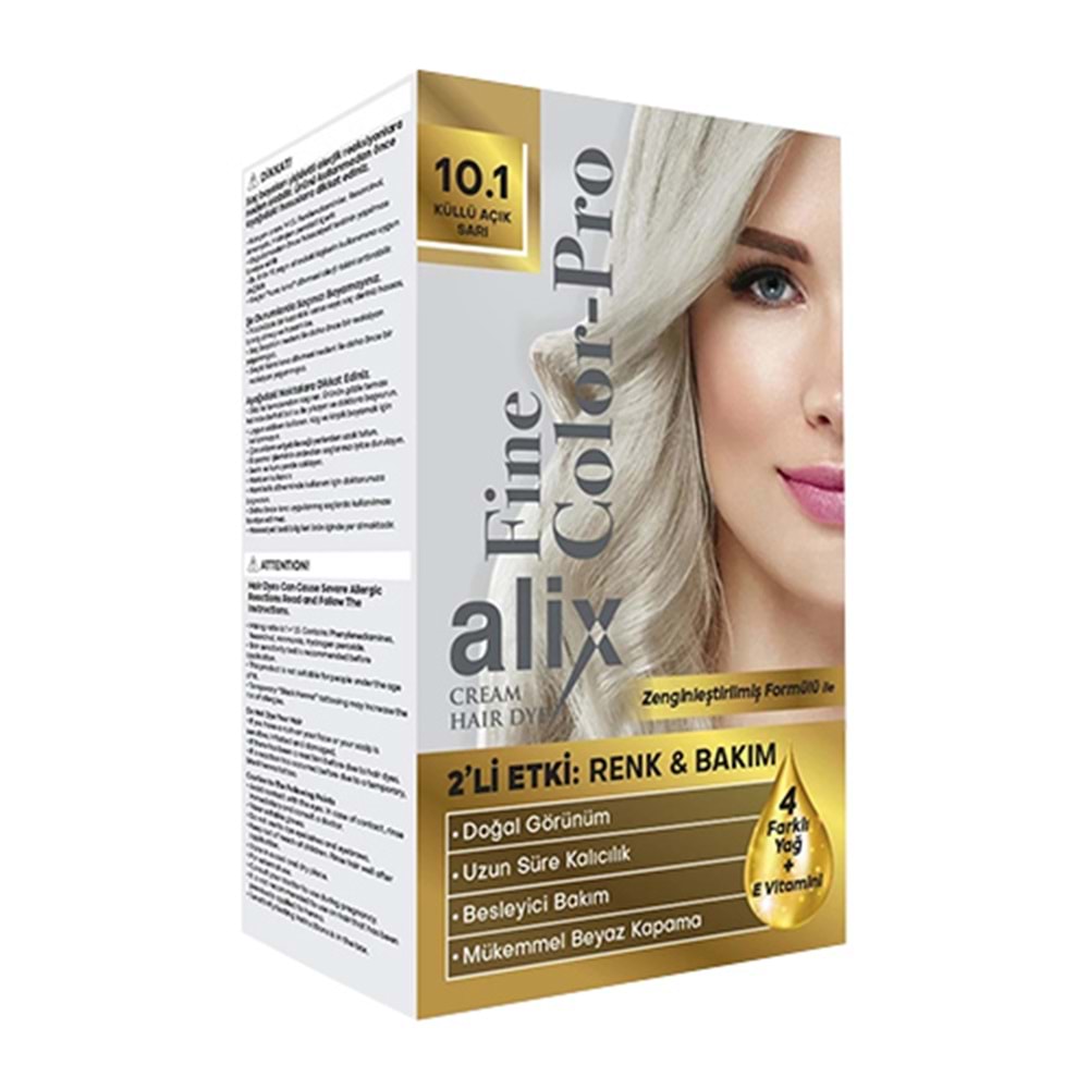 Alix 50ML Kit Saç Boyası 10.1 Küllü Açık Sarı