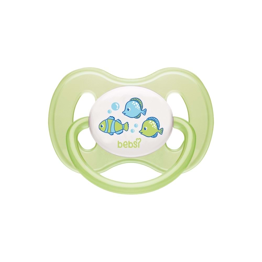 Bebsi Emzik Ortodontik Damaklı Kelebek No:1 Pembe-Yeşil (2 Li PK) Fırsat Pk
