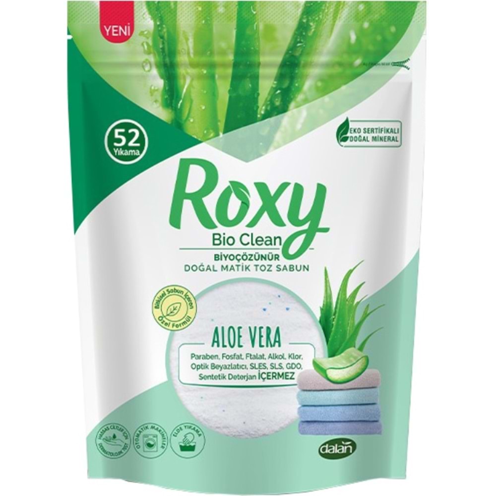 Dalan Roxy Bio Clean Matik Sabun Tozu 1.6Kg Aloe Vera (6 Lı Set) (312 Yıkama)