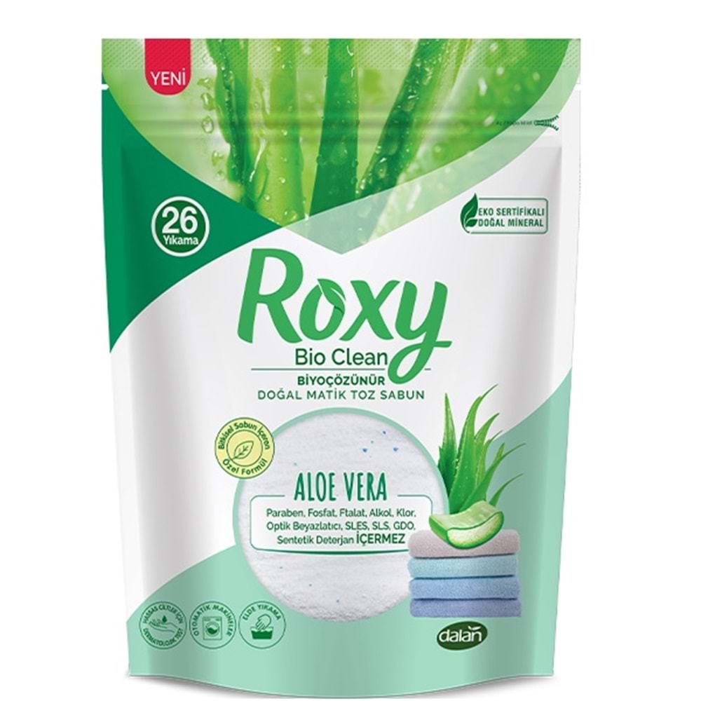 Dalan Roxy Bio Clean Matik Sabun Tozu 800GR Aloe Vera (6 Lı Set) (156 Yıkama)