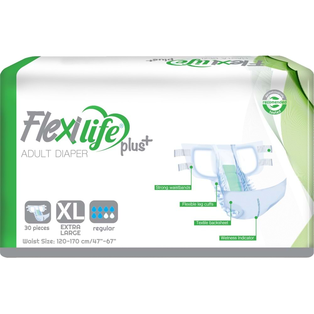 Flexi Life Yetişkin Hasta Bezi Bel Bantlı Tekstil Yüzeyli XL Ekstra Büyük (150 Adet)