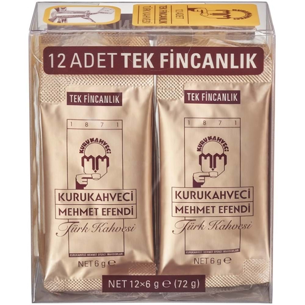 Mehmet Efendi Kurukahveci Türk Kahvesi 6GR Tek Fincanlık (432 Li Set) (36PK*12)