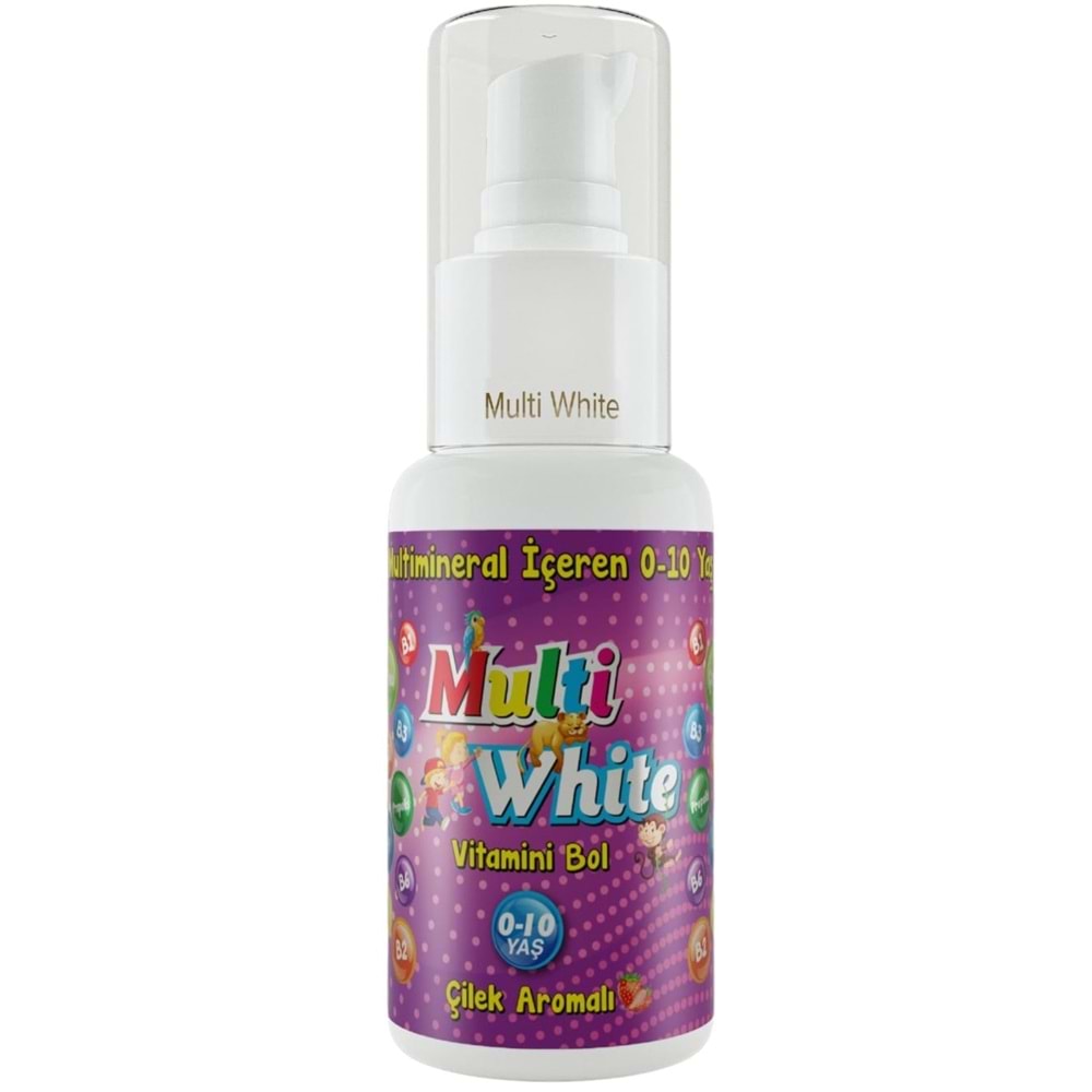 Multi White Diş Macunu 50ML Çilek Aromalı Bol Vitaminli (0-10 Yaş) (2 Li Set)
