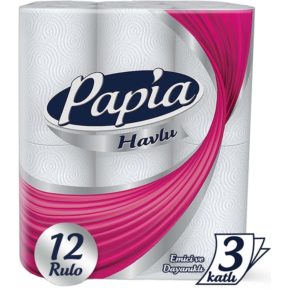 Papia kağıt Havlu 48 Li Set (3 Katlı) (4PK*12)