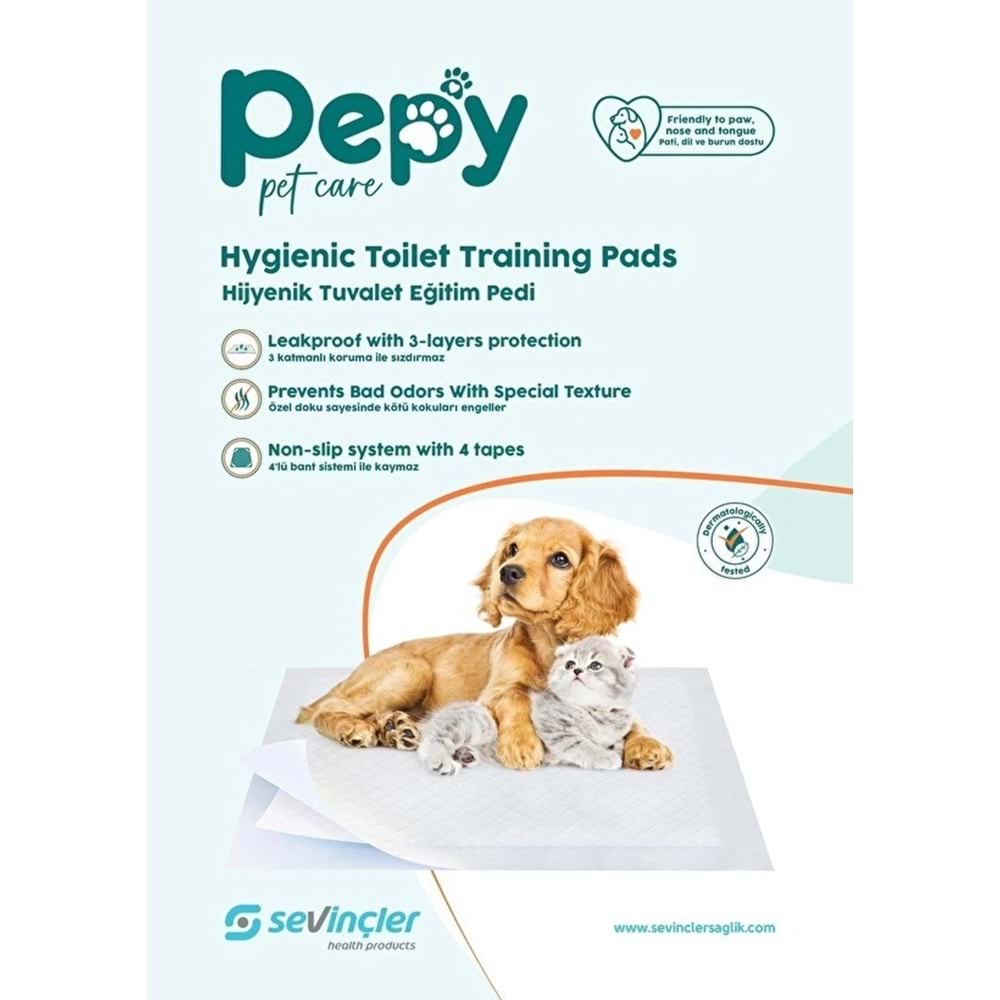Pepy Evcil Hayvan Tuvalet Eğitim Pedi 60*90CM 90 Adet (3PK*30)