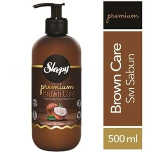 Sleepy Sıvı Sabun Premium 500ML Brown Care Serisi(Doğal Badem/Hindistan Cevizi/Argan)
