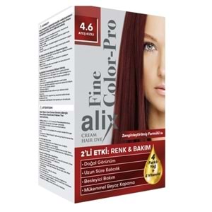 Alix 50ML Kit Saç Boyası 4.6 Ateş Kızılı (4 Lü Set)