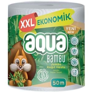Aqua Kağıt Havlu 3 Katlı Jumbo Paket XXL Bambu (3 Lü Set) 150 Metre (3PK*50MT)