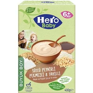 Hero Baby Kaşık Maması 400GR Sütlü Peynirli Pekmezli 8 Tahıllı 6 Lı Set
