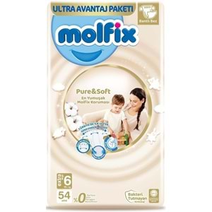 Molfix Pure&Soft Bebek Bezi Beden:6 (15+Kg) Extra Large 324 Adet Ekstra Ultra Avantaj Pk