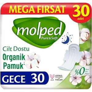 Molped Pure&Soft Hijyenik Ped Gece 150 (5PK*30) Adet Mega Pk
