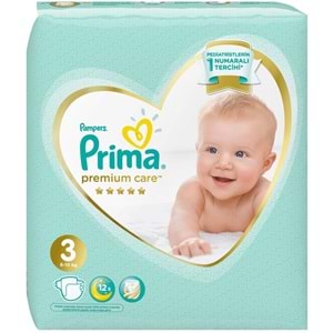Prima Premium Care Bebek Bezi Beden:3 (6-10Kg) Midi 168 Adet Ekonomik Mega Pk + 3 Adet Mendil