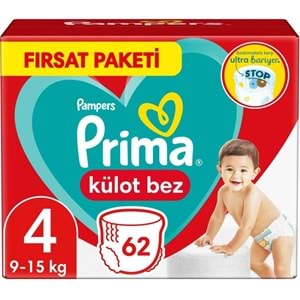 Prima Külot Bebek Bezi Beden:4 (9-15Kg) Maxi 372 Adet Ekstra Fırsat Pk