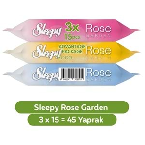 Sleepy Islak Havlu Cep Mendil 15 Yaprak (12 Li Set) Travel Pk Rose/Garden (4PK*3) 180 Yaprak